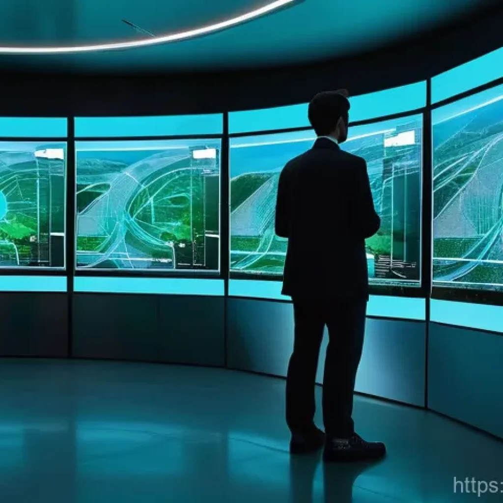 환경문제 해결을 위한 비즈니스 모델 - **AI-Powered Environmental Control Center**
    A futuristic, brightly lit control room, designed wi...