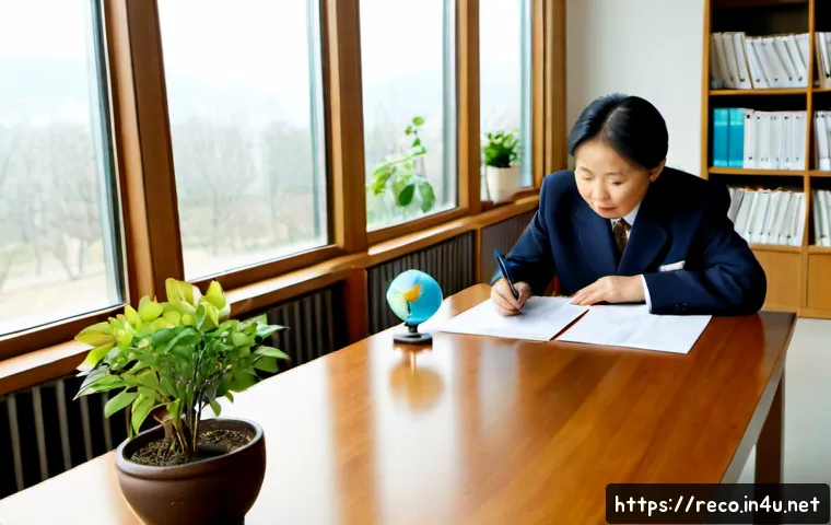 Home 17 환경정책 및 법률 이해하기 - Photorealistic environmental policy consultation in a bright modern public library, diverse middle-a...